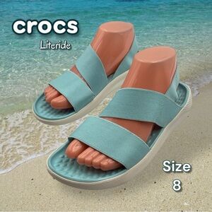 Crocs LiteRide Stretch Sandal Ice Blue
Almost White Size 8 206081